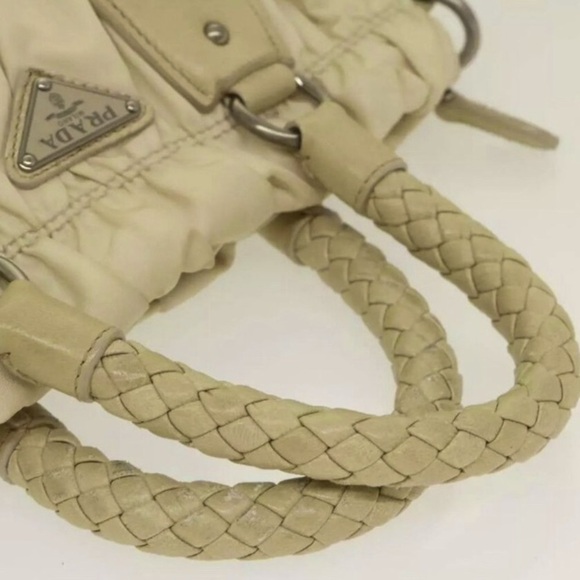 PRADA Beige Nylon 2way Handbag, Authentic. EUC - Picture 11 of 15